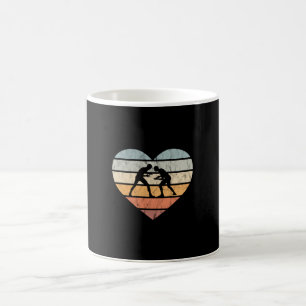Caneca De Café Eu Amo Luta Livre Coração Retrô