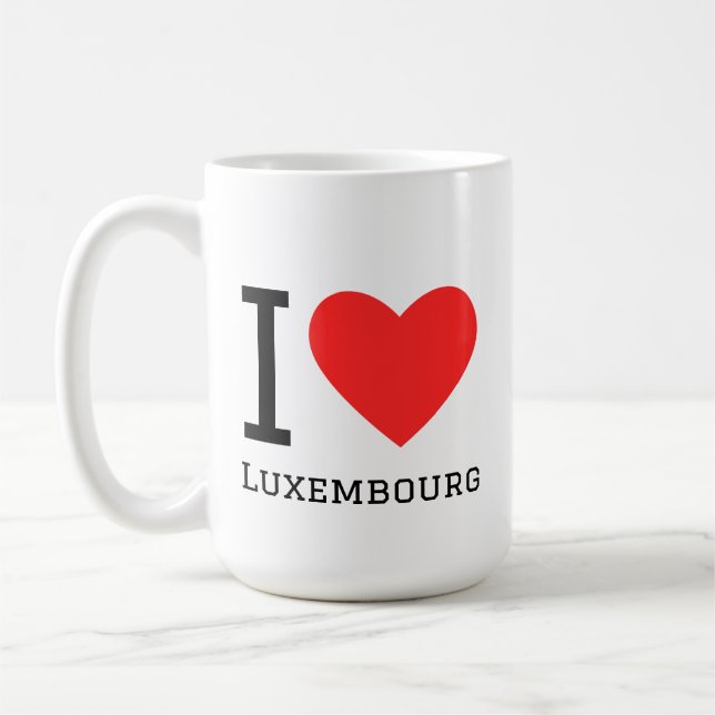 Caneca De Café Eu amo luxemburgo adesivo (Esquerda)