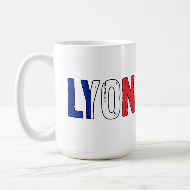 Caneca De Café Eu amo Lyon France (Esquerda)