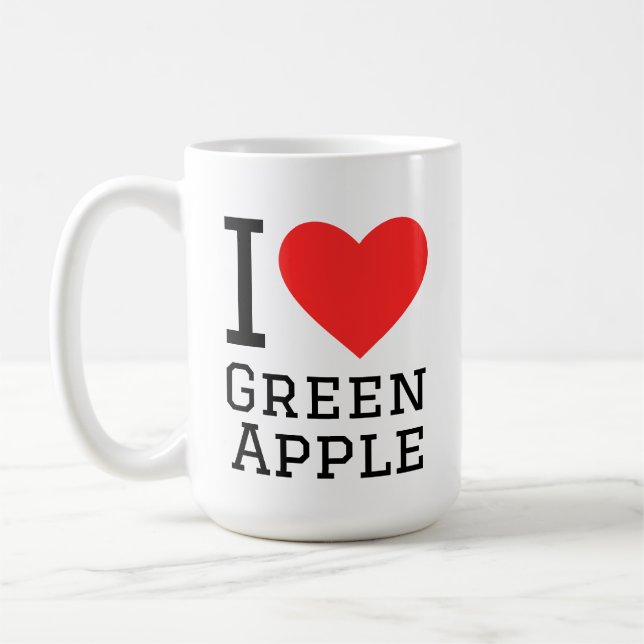Caneca De Café Eu amo maçã verde (Esquerda)