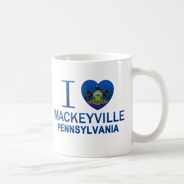 Caneca De Café Eu amo Mackeyville, PA (Direita)