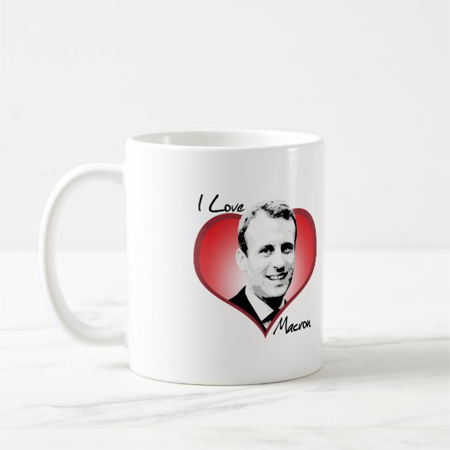 Caneca De Café Eu amo Macron - (Esquerda)