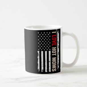 Caneca De Café Eu Amo Mães Quentes Bandeira Americana Dos EUA