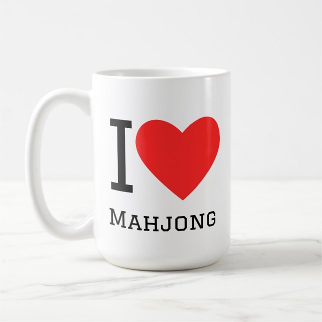 Caneca De Café Eu amo mahjong (Esquerda)