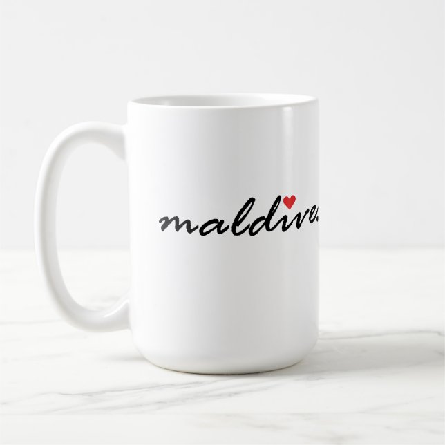 Caneca De Café Eu amo Maldivas (Esquerda)