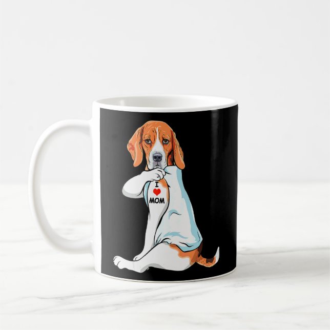 Caneca De Café Eu Amo Mamãe Tatuagem Tratando Walker Coonhound Ma (Esquerda)