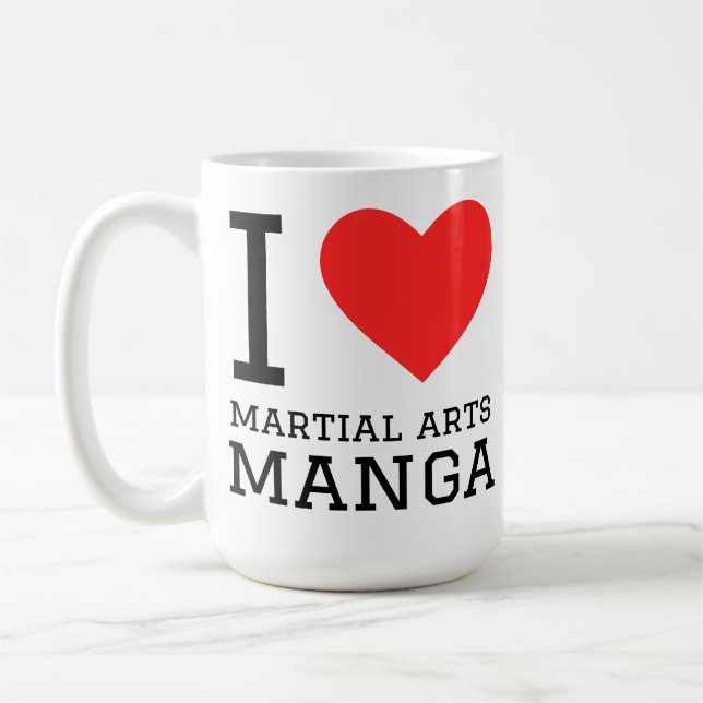 Caneca De Café Eu amo mangá de artes marciais (Esquerda)