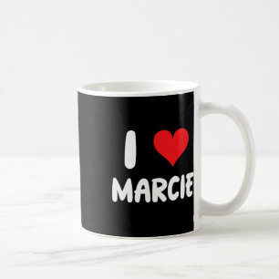 Caneca De Café Eu Amo Marcie - Coração - Nome