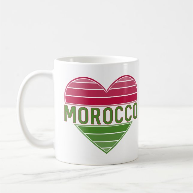 Caneca De Café Eu amo Marrocos, coração marroquino (Esquerda)