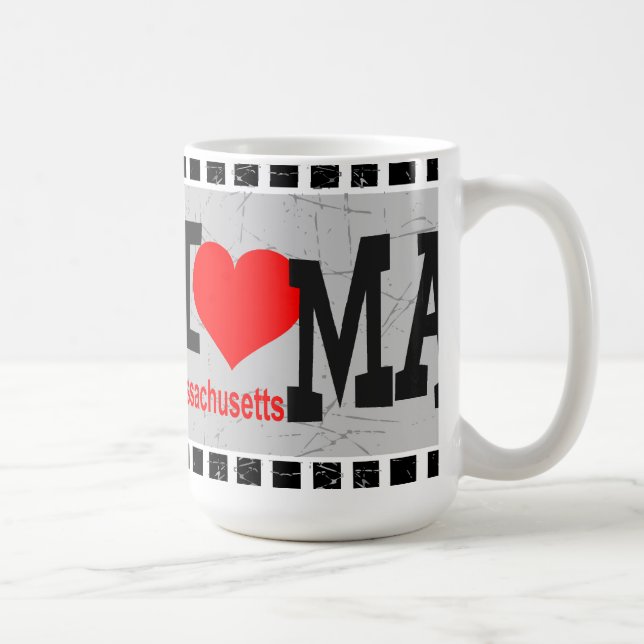Caneca De Café Eu amo Massachusetts - Mugs (Direita)