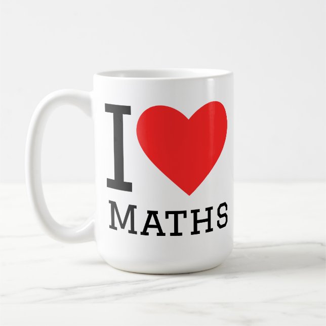 Caneca De Café Eu amo matemática  (Esquerda)