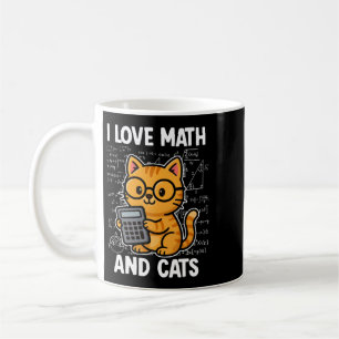 Caneca De Café Eu Amo Matemática E Gatos
