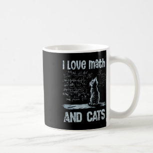Caneca De Café Eu Amo Matemática E Gatos Divertidos Amante De Gat