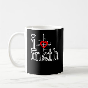 Caneca De Café Eu Amo Matemática I Coração Matemática