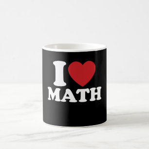 Caneca De Café Eu Amo Matemática I Heart Groovy Retro