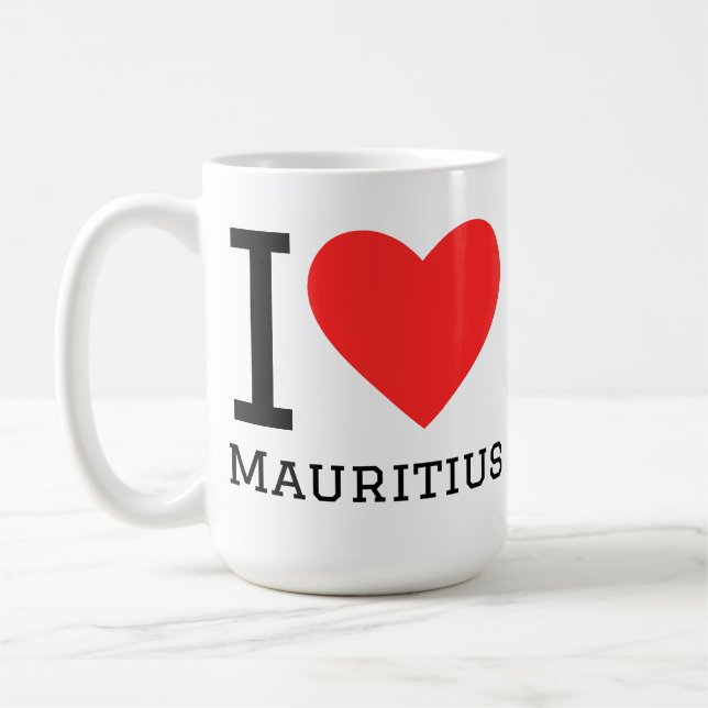 Caneca De Café Eu amo Maurícia  (Esquerda)