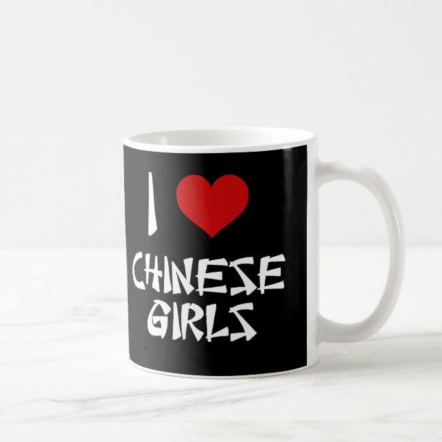 Caneca De Café Eu Amo Meninas Chinesas (Direita)