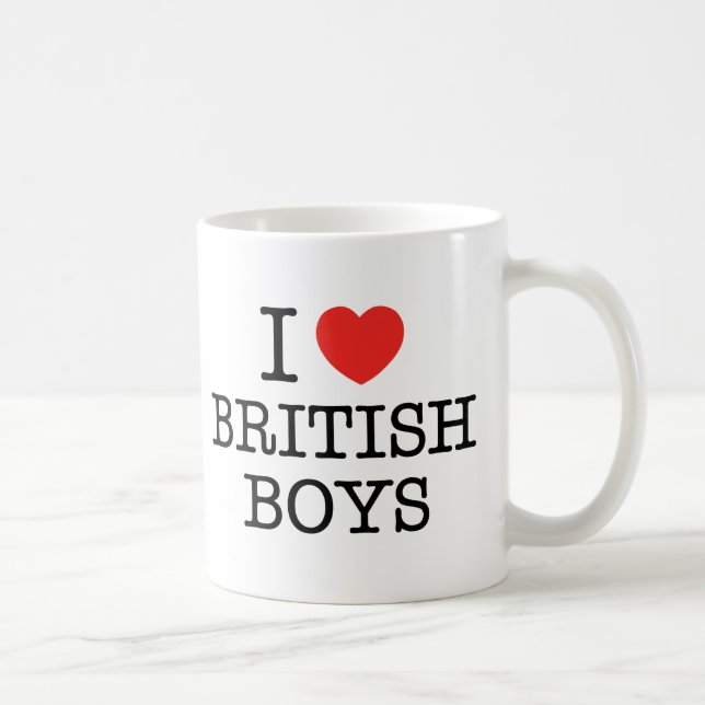 Caneca De Café Eu amo meninos britânicos (Direita)