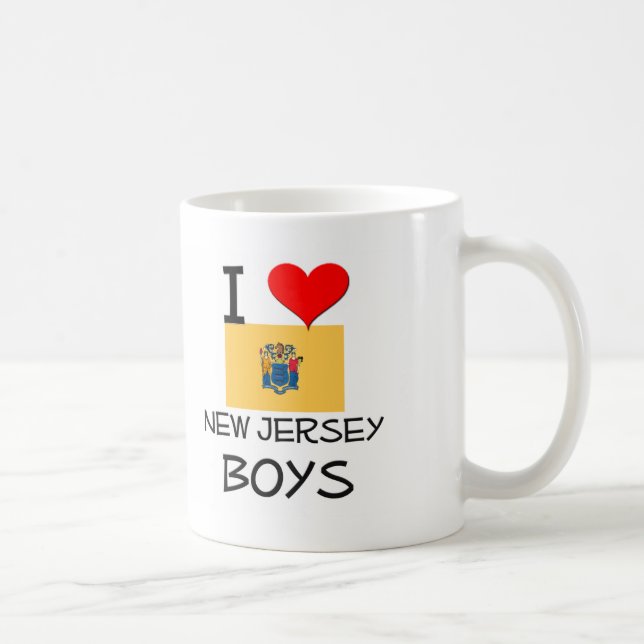 Caneca De Café Eu amo meninos de New-jersey (Direita)