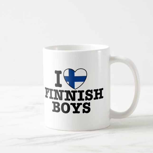 Caneca De Café Eu Amo Meninos Finlandeses (Direita)