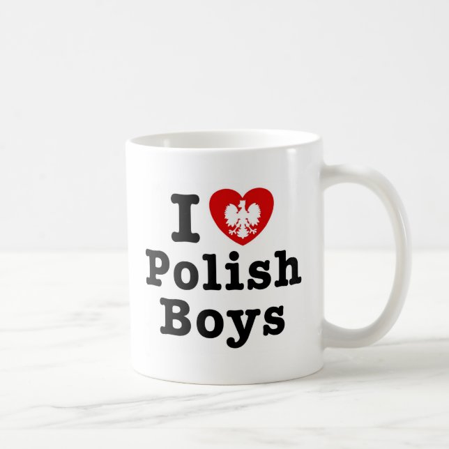 Caneca De Café Eu Amo Meninos Poloneses (Direita)