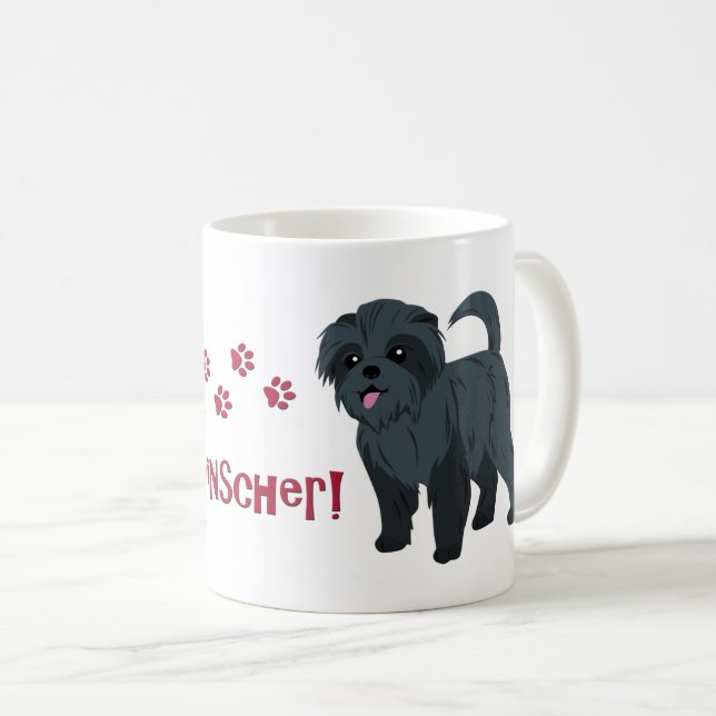 Caneca De Café Eu Amo Meu Affenpinscher! (Frente Esquerda)