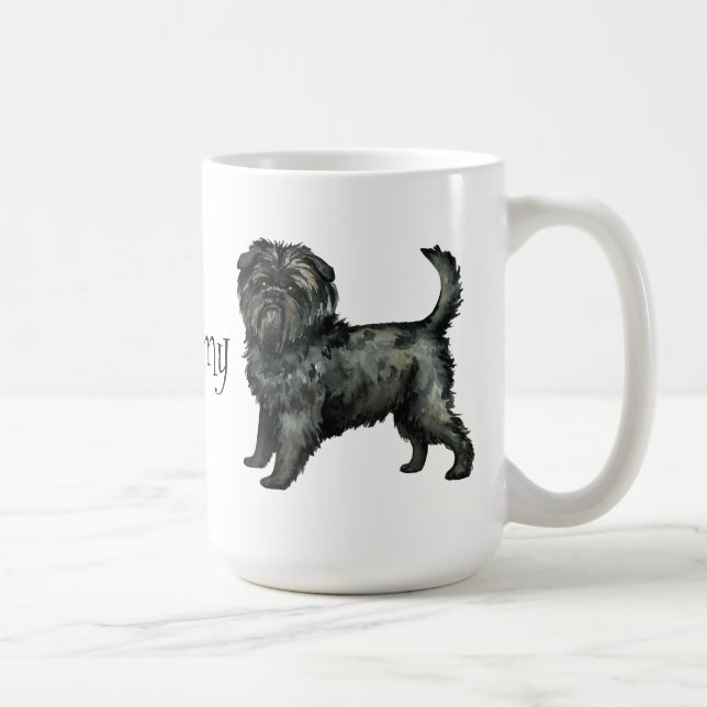 Caneca De Café Eu amo meu Affenpinscher (Direita)