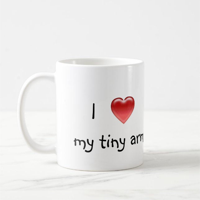 Caneca De Café Eu amo meu arms/T-REX minúsculo (Esquerda)