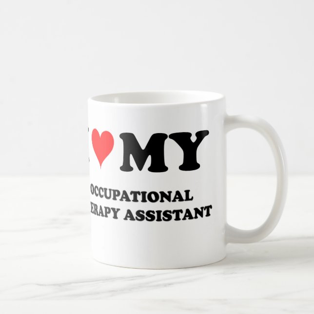 Caneca De Café Eu amo meu assistente da terapia ocupacional (Direita)