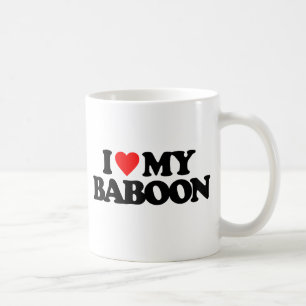 CANECA DE CAFÉ EU AMO MEU BABUÍNO