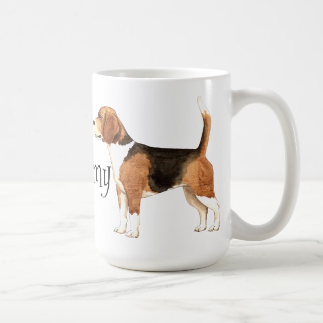Caneca De Café Eu amo meu beagle (Direita)