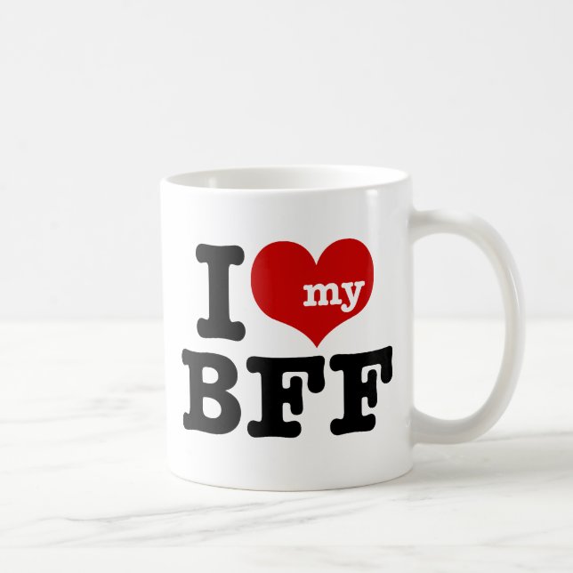 Caneca De Café Eu Amo Meu BFF (Direita)