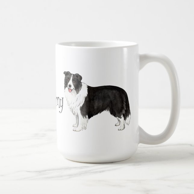 Caneca De Café Eu amo meu border collie (Direita)