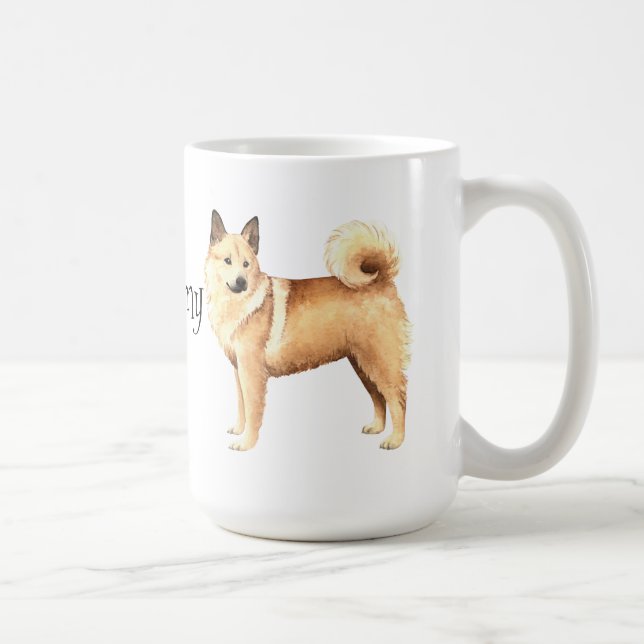 Caneca De Café Eu amo meu Buhund norueguês (Direita)
