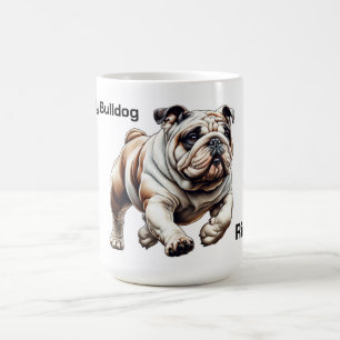 Caneca De Café Eu Amo Meu Buldogue com Nome