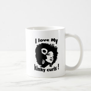 Caneca De Café Eu amo meu cabelo encaracolado Kinky