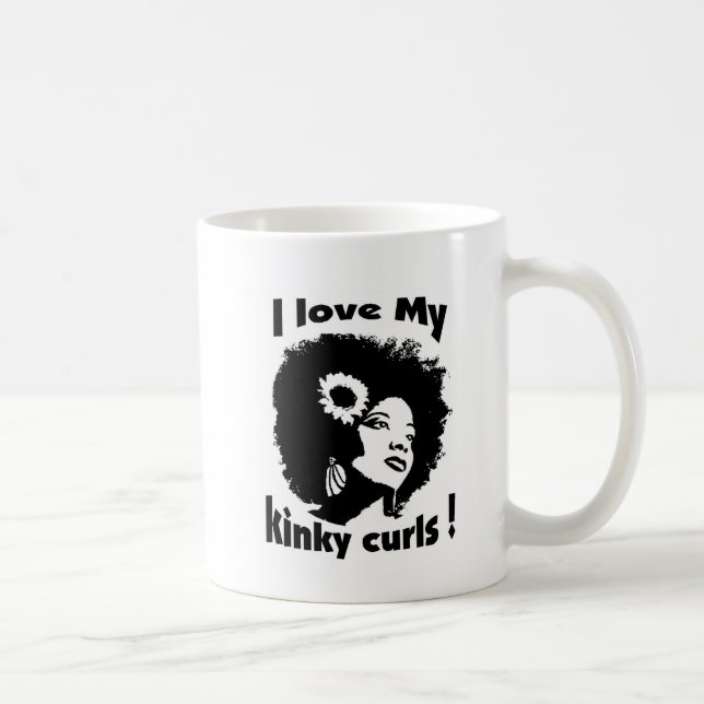 Caneca De Café Eu amo meu cabelo encaracolado Kinky (Direita)
