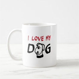 Caneca De Café Eu amo meu cachorro com ilustração de cachorro
