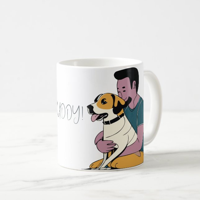 Caneca De Café Eu Amo Meu Cachorro - Edição Masculina 2 (Frente Esquerda)