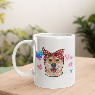 Caneca De Café Eu Amo Meu Cachorro Shiba Inu Coração Brilhante Ca