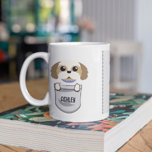 Caneca De Café Eu Amo Meu Cachorro Shih Tzu Pet Coração Brilhante