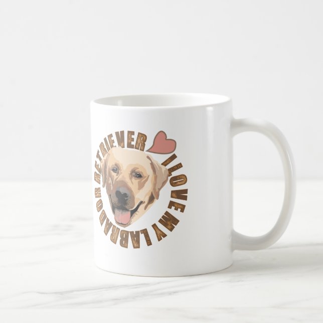 Caneca De Café Eu amo meu cão - labrador retriever (Direita)