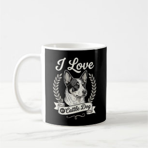 Caneca De Café Eu Amo Meu Cattle Dog Cachorro Antigo Amante