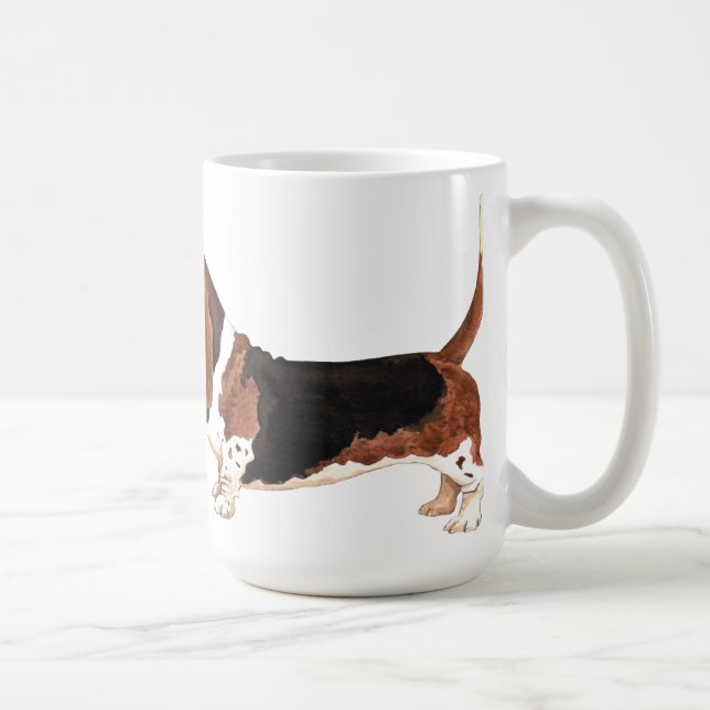 Caneca De Café Eu Amo Meu Cesto De Basset (Direita)