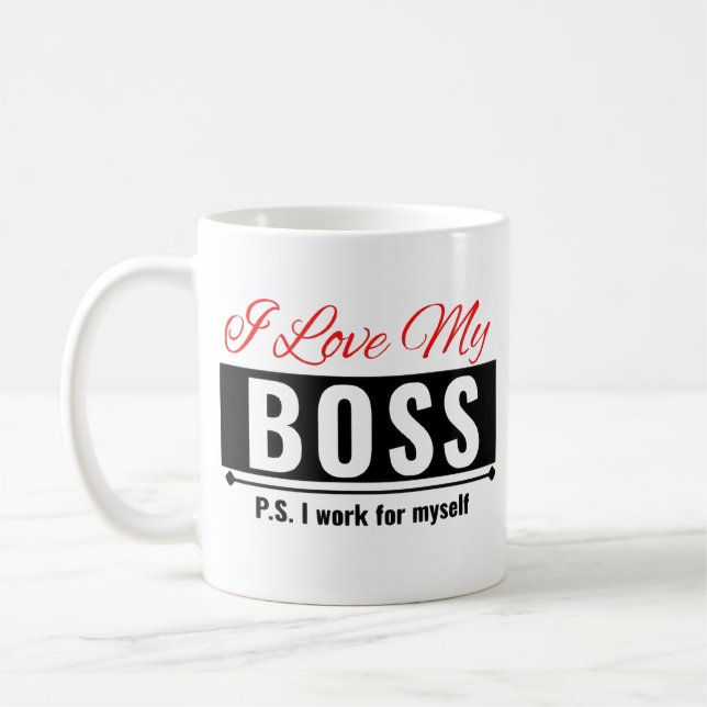 Caneca De Café Eu Amo Meu Chefe (Esquerda)