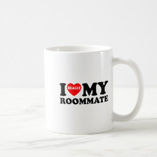 Caneca De Café Eu Amo Meu Colega de Quarto Coração Presentes Dive
