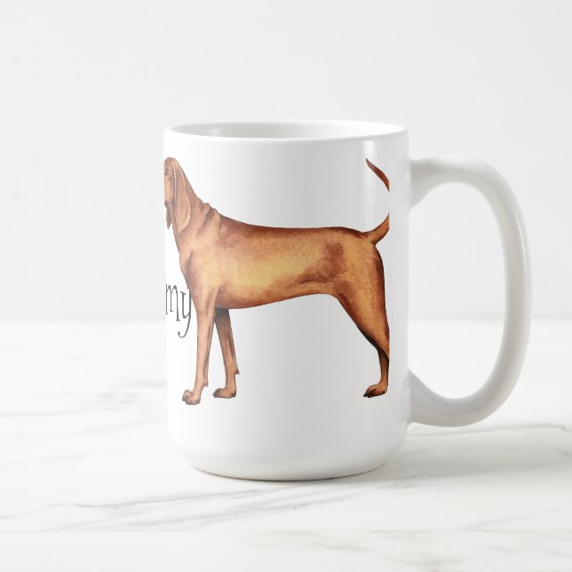 Caneca De Café Eu amo meu Coonhound de Redbone (Direita)