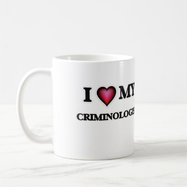 Caneca De Café Eu amo meu criminologista (Esquerda)