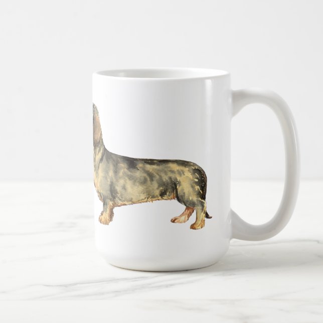 Caneca De Café Eu amo meu Dachshund Wirehaired (Direita)