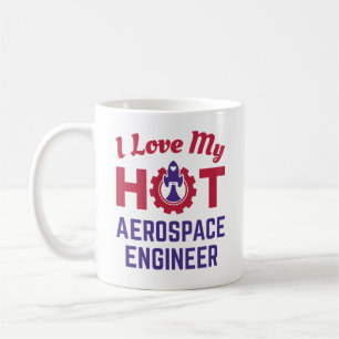 Caneca De Café Eu Amo Meu Engenheiro Aeroespacial Quente